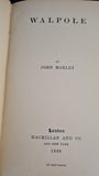 John Morley - Walpole, Macmillan, 1889, First Edition, Twelve English Statesman series
