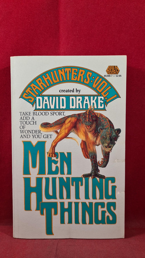 David Drake - Men Hunting Things, Baen Books, 1988, Paperbacks, Inscribed, Signed