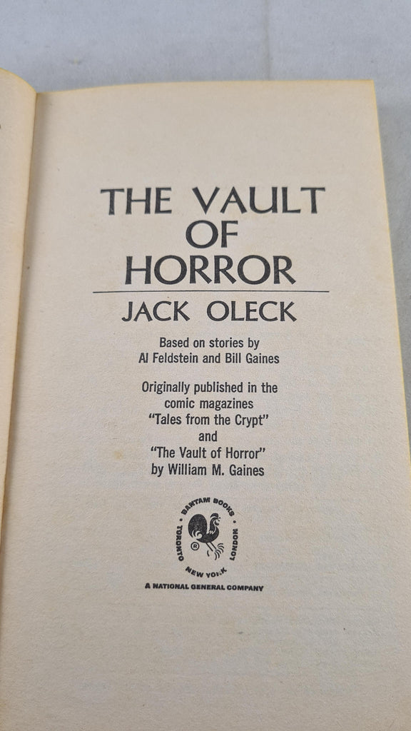 Jack Oleck The Vault of Horror, Bantam, 1973, Paperbacks Richard
