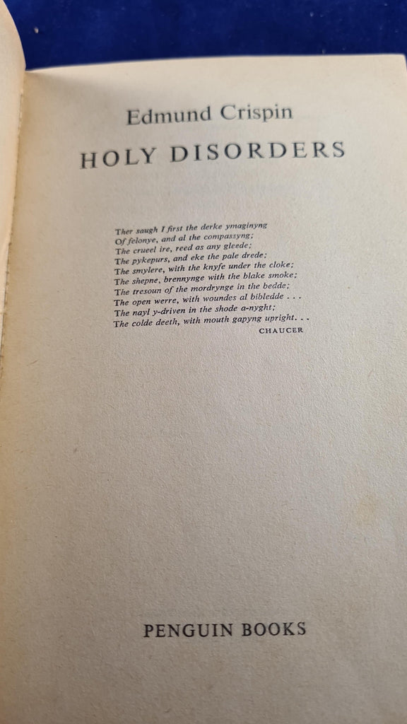 Edmund Crispin Holy Disorders, Penguin Books, 1958, Paperbacks