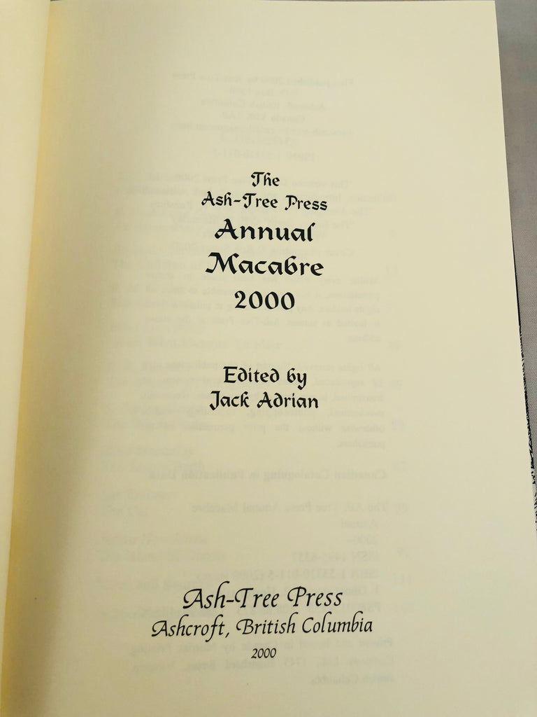 The AshTree Press Annual Macabre 2000, Limited to 500 Copies Richard