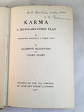 Algernon Blackwood & Violet Pearn - Karma, Macmillan and Co Ltd 1918, Signed Violet Pearn, First edition