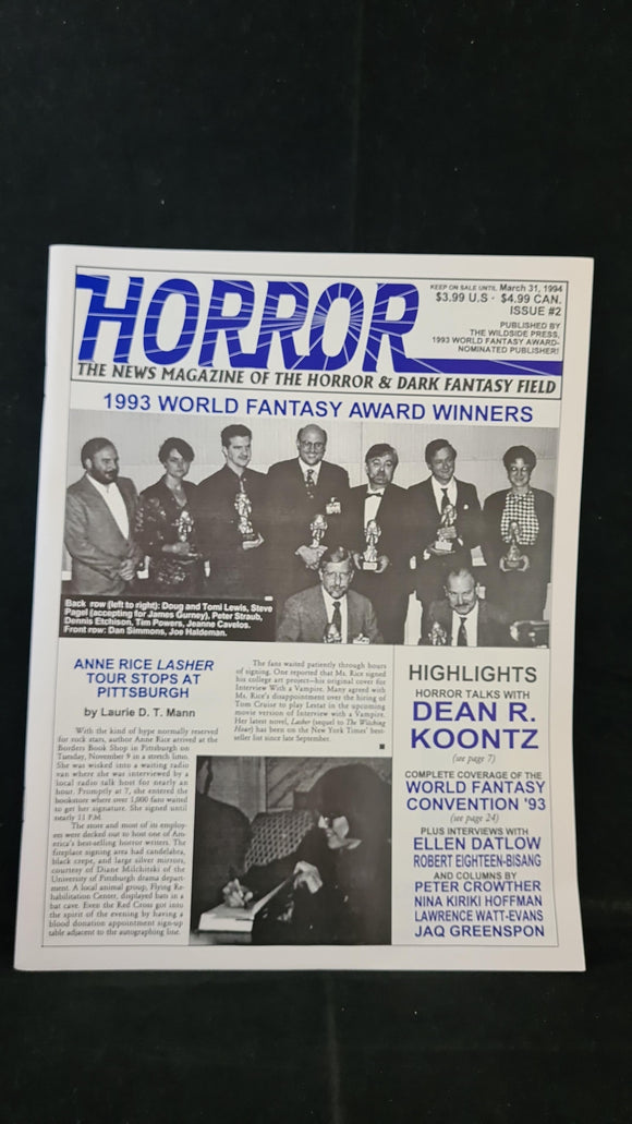 Horror The News Magazine of the Horror & Dark Fantasy Field Issue 2 March 1994