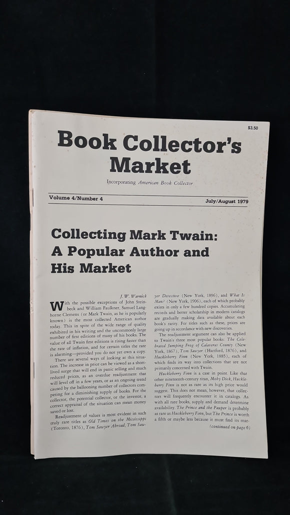 Book Collector's Market Volume 4 Number 4 July/August 1979