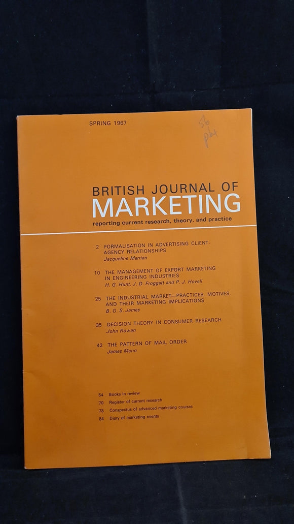 British Journal of Marketing Spring 1967
