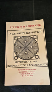 National Book League September 1973 - The Eighteen-Nineties, A Literary Exhibition