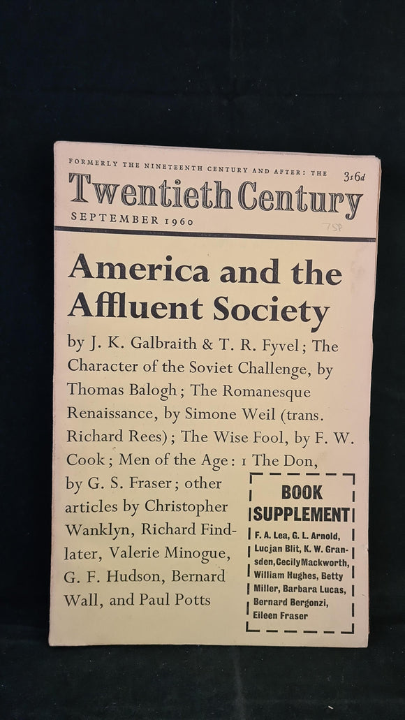 Twentieth Century Volume 168 Number 1003 September 1960