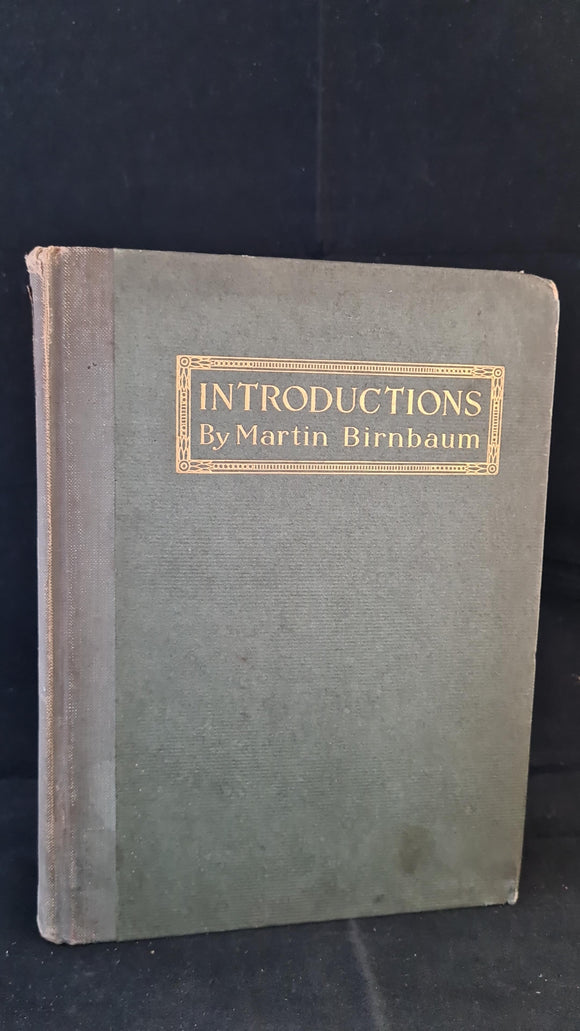 Martin Birnbaum - Introductions, Sherman, 1919, First Edition, Inscribed, Signed