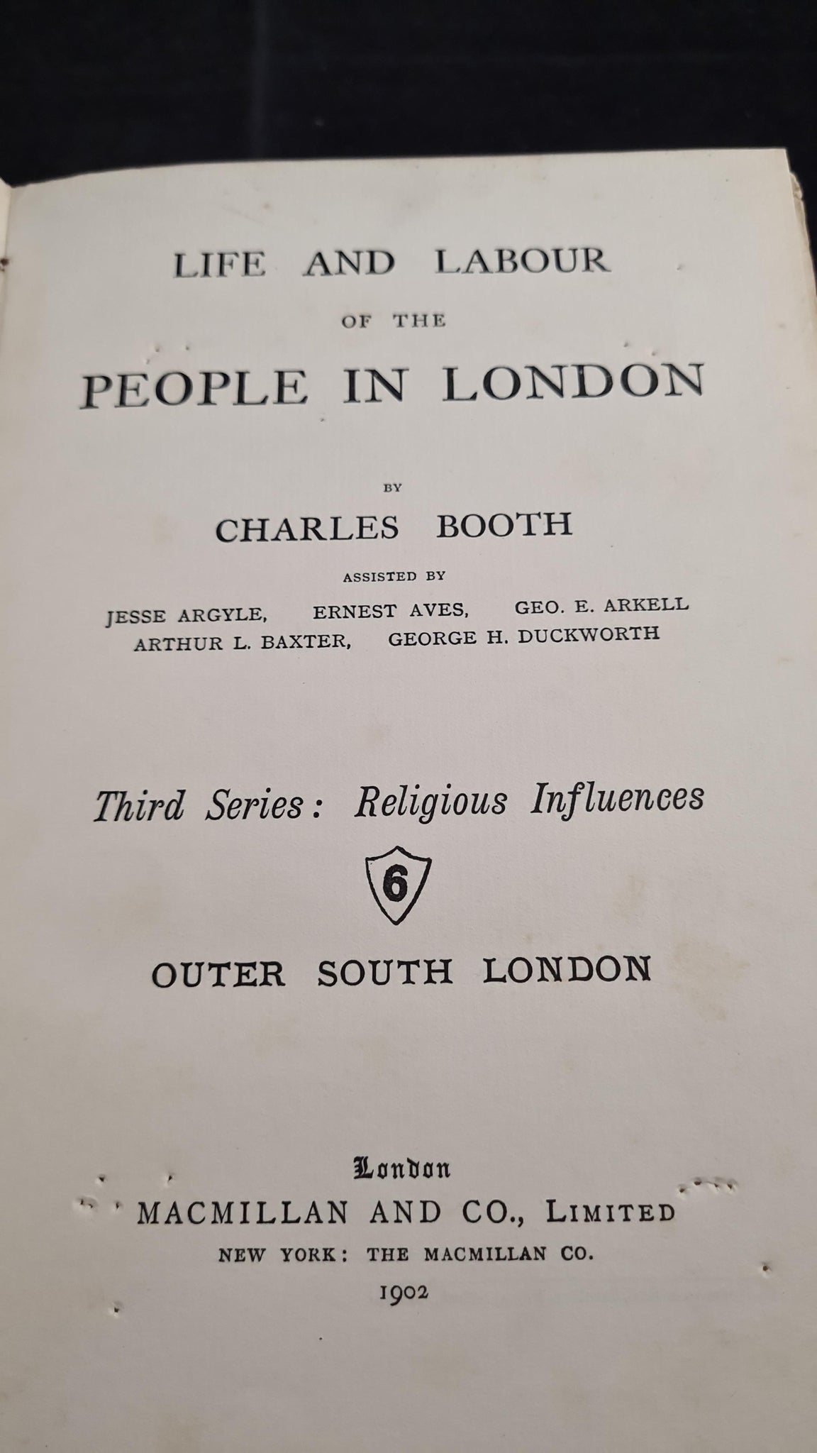 Challes Boot Charles Booth - Life & Labour of the People in London, Macmillan & Co ...