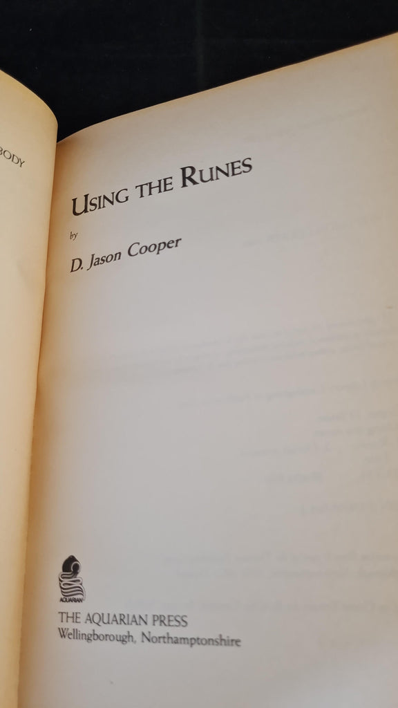 D Jason Cooper - Using The Runes, Aquarian Press, 1987, Paperbacks ...