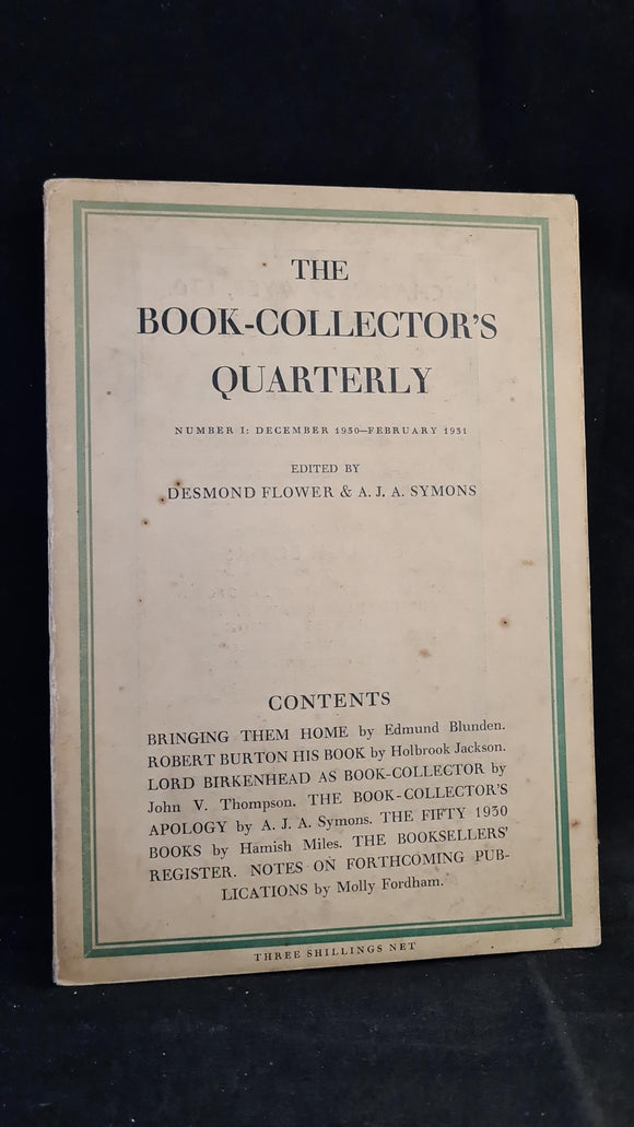 Desmond Flower - The Book-Collector's Quarterly, Number 1 December 1930-February 1931