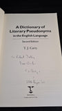 T J Carty - A Dictionary of Literary Pseudonyms, Mansell, 2000, Inscribed, Signed, Paperbacks