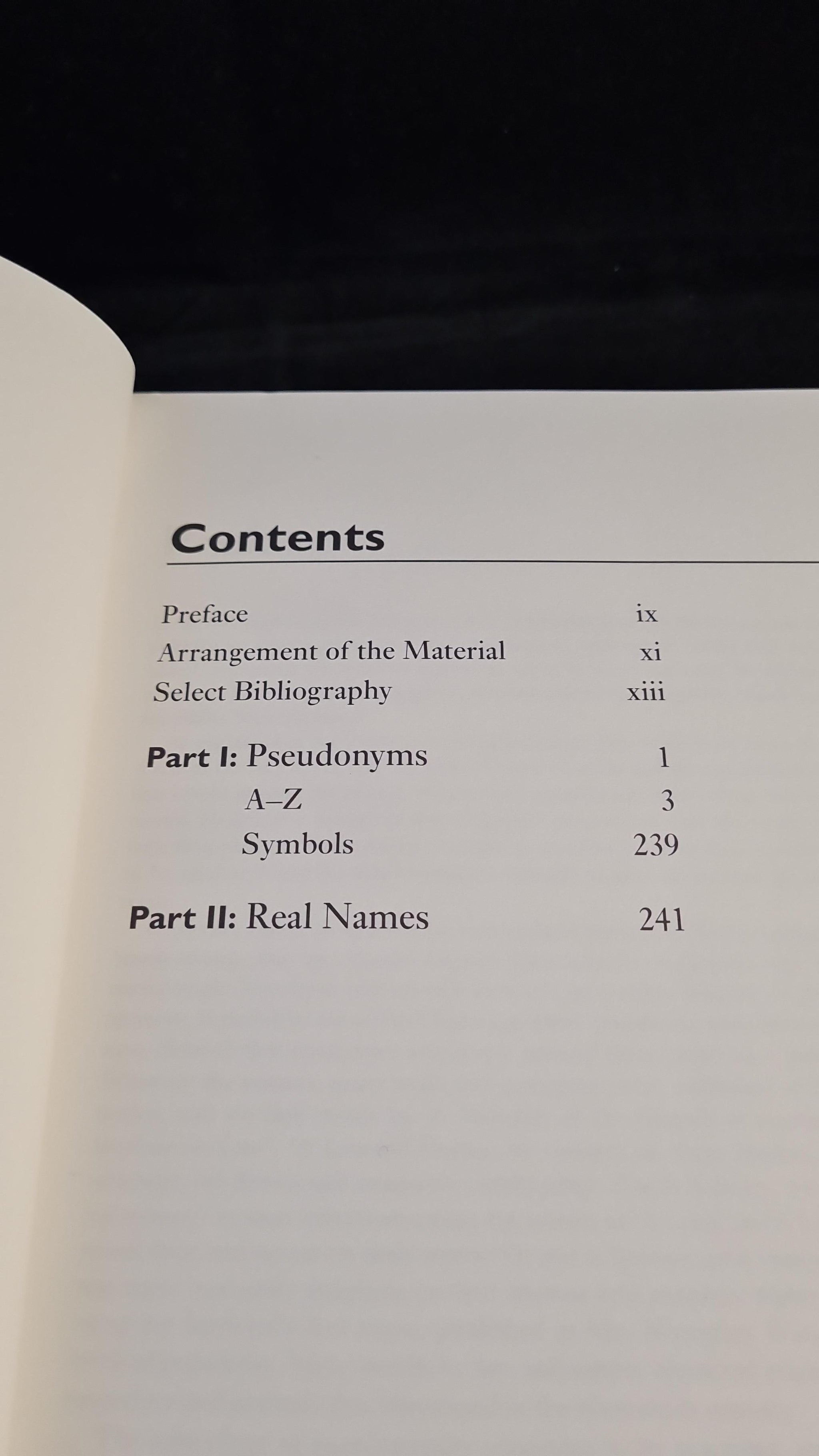T J Carty - A Dictionary of Literary Pseudonyms, Mansell