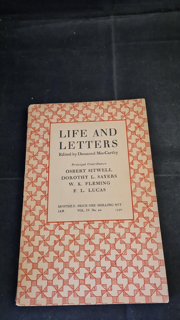 Desmond MacCarthy - Life and Letters Volume IV Number 20 January 1930