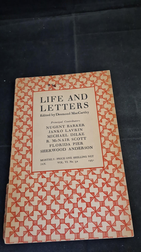 Desmond MacCarthy - Life and Letters Volume VI Number 32 January 1931
