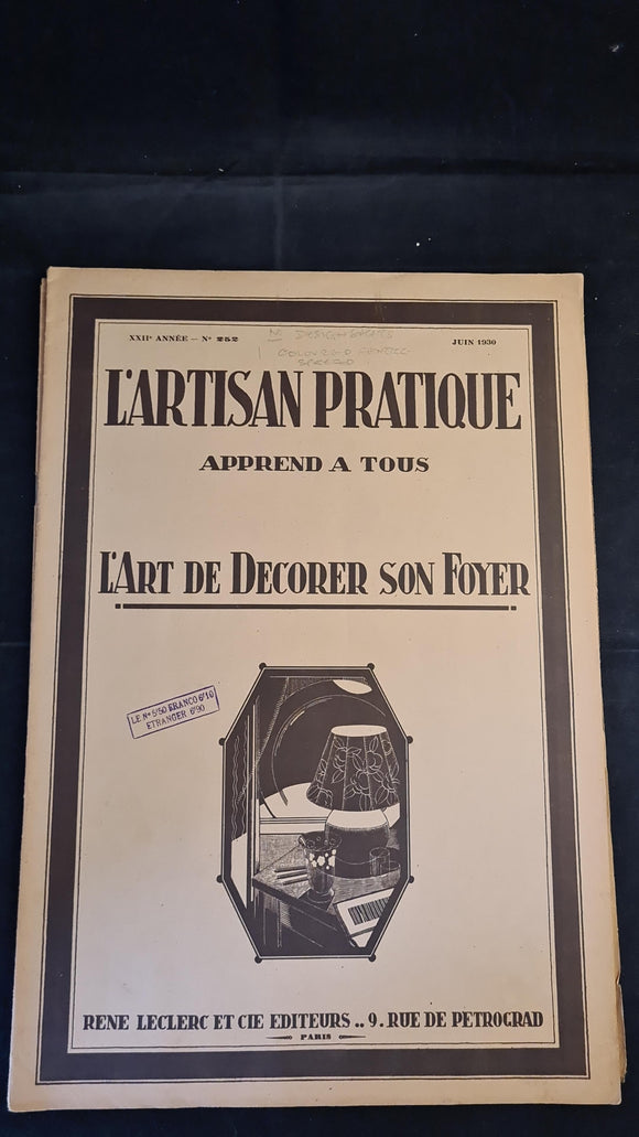 L'Artisan Pratique Number 252 June 1930 French Décor Magazine