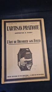 L'Artisan Pratique Number 255 September 1930 French Décor Magazine