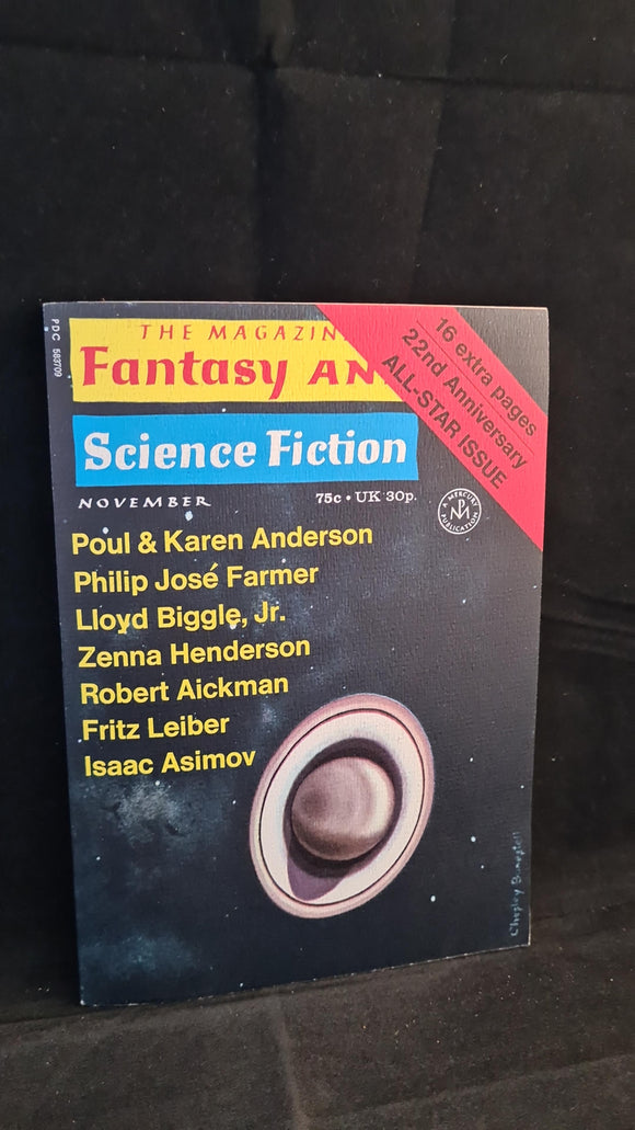 Fantasy and Science Fiction Whole Number 246 November 1971, 22nd Anniversary