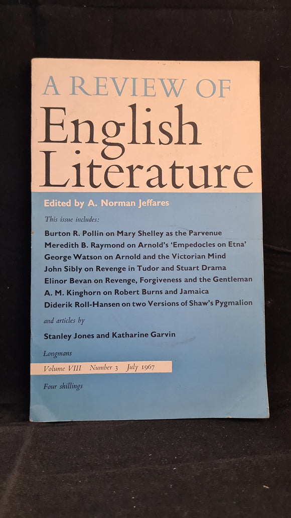 A Norman Jeffares - A Review of English Literature Number 3 July 1967, Mary Shelley