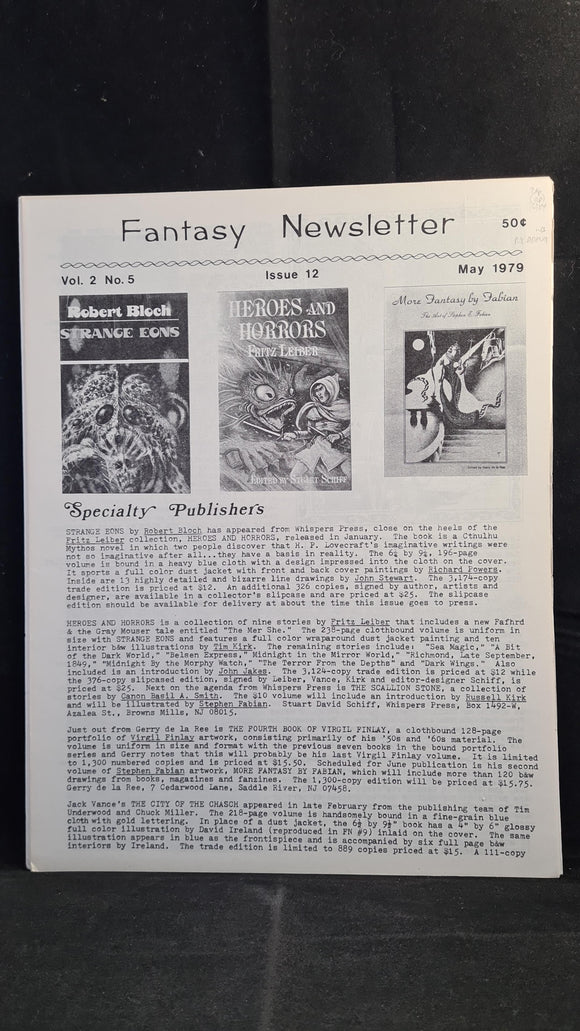 Fantasy Newsletter Volume 2 Number 5 Issue 12 May 1979
