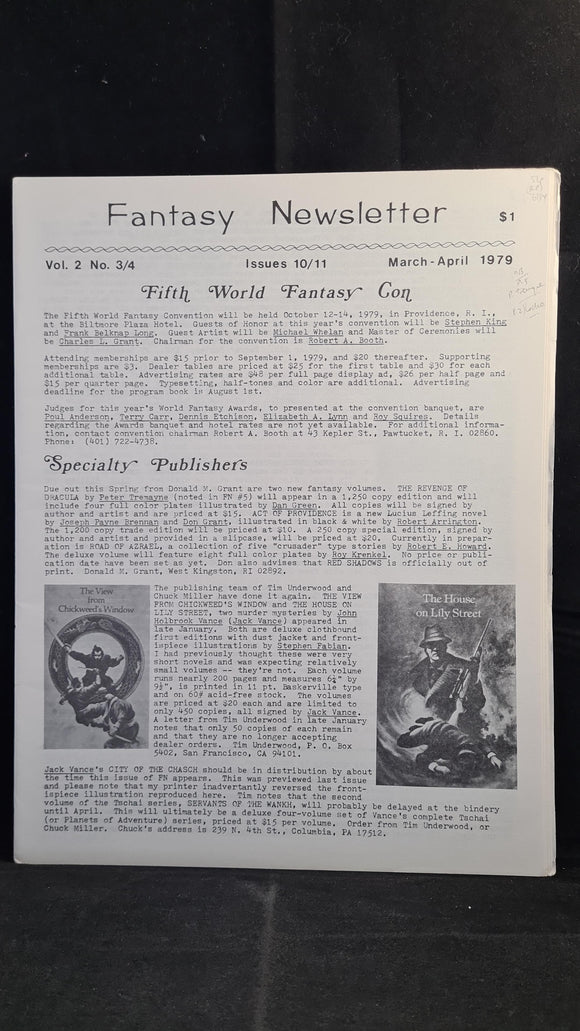 Fantasy Newsletter Volume 2 Number 3/4 Issue 10/11 March-April 1979