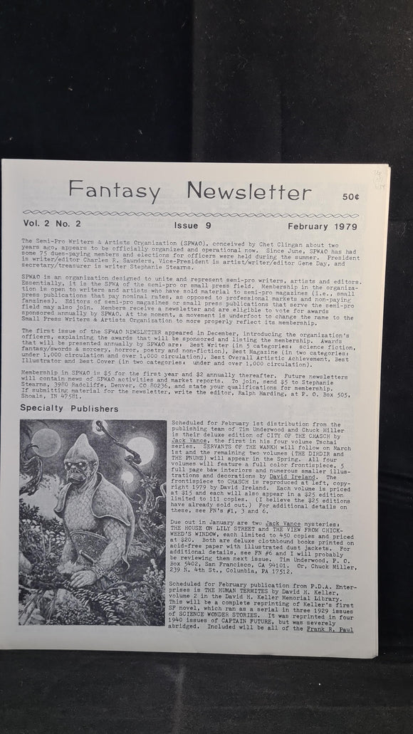 Fantasy Newsletter Volume 2 Number 2 Issue 9 February 1979