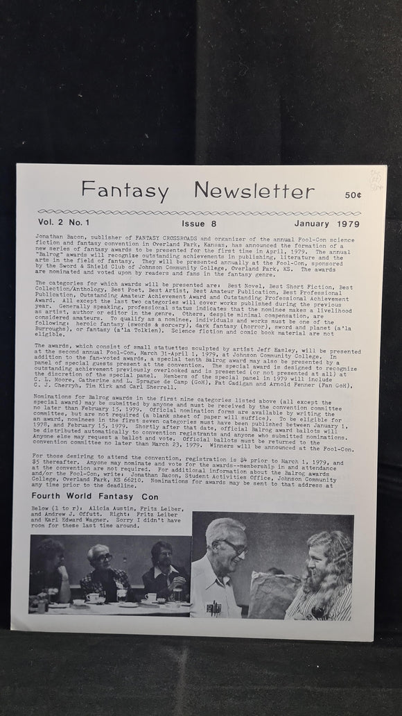 Fantasy Newsletter Volume 2 Number 1 Issue 8 January 1979