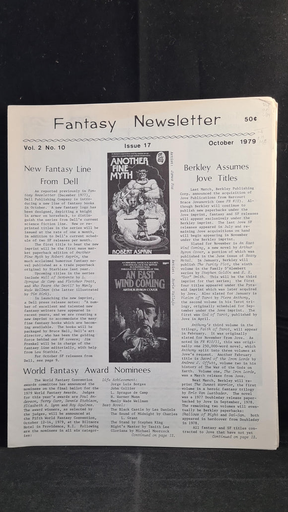 Fantasy Newsletter Volume 2 Number 10 Issue 17 October 1979