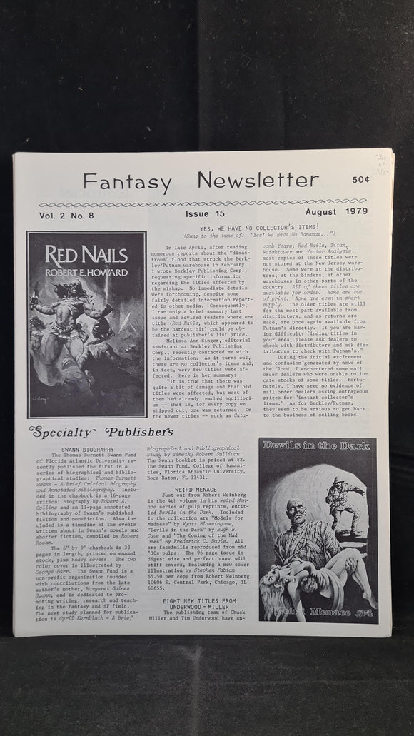 Fantasy Newsletter Volume 2 Number 8 Issue 15 August 1979