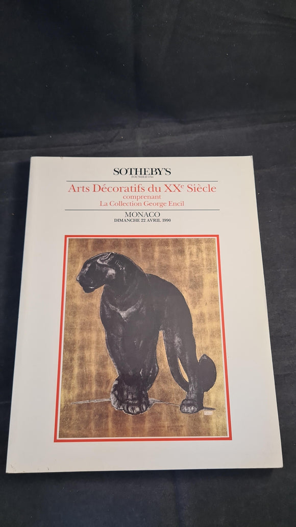 Sotheby's 22 April 1990, Arts Decoratifs du XX Siecle, La Collection George Encil, Monaco