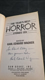 Karl Edward Wagner - The Year's Best Horror Stories x 9, Daw Books, 1982, Signed, Letter