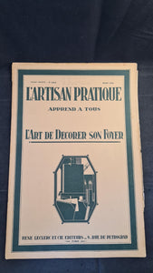 L'Artisan Pratique Number 261 March 1931, The Art of Decorating your Home, French