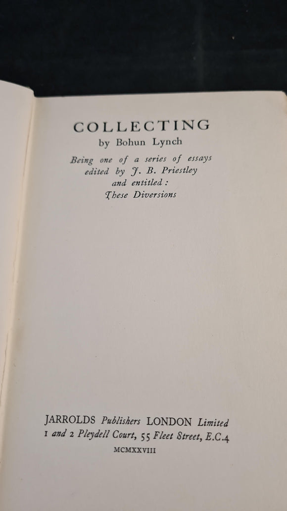 Bohun Lynch - Collecting, Jarrolds, 1928