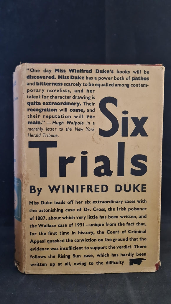 Winifred Duke - Six Trials, Victor Gollancz, 1934, First Edition