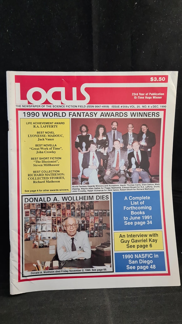 Locus Magazine Volume 25 Number 6 December 1990, Issue 359