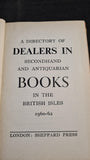 Dealers in Secondhand and Antiquarian Books in the British Isles 1960-62, Sheppard, 1961