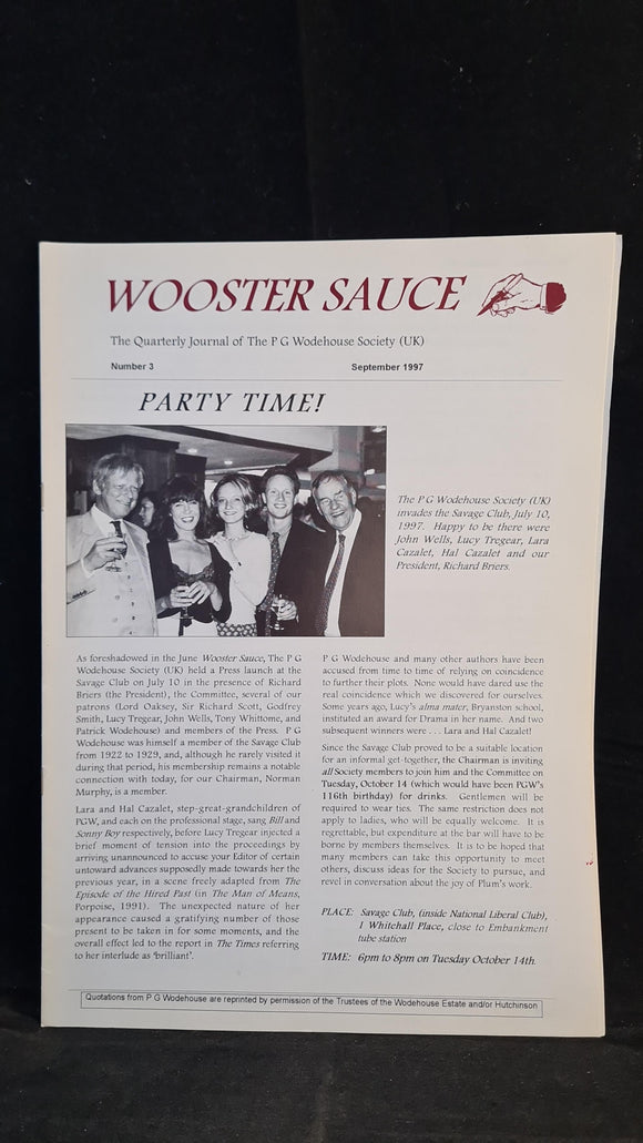 Wooster Sauce, The Quarterly Journal of The P G Wodehouse Society x 11, 1997-2007