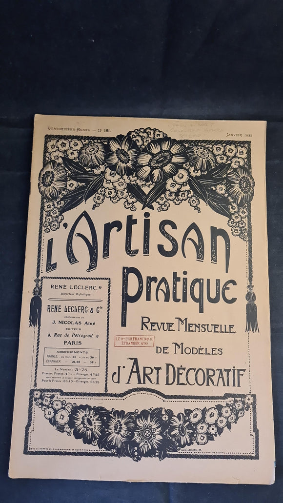 L'Artisan Pratique Number 151 January 1922