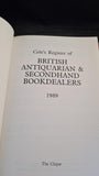 Cole's Register of British Antiquarian & Secondhand Bookdealers 1989 The Clique