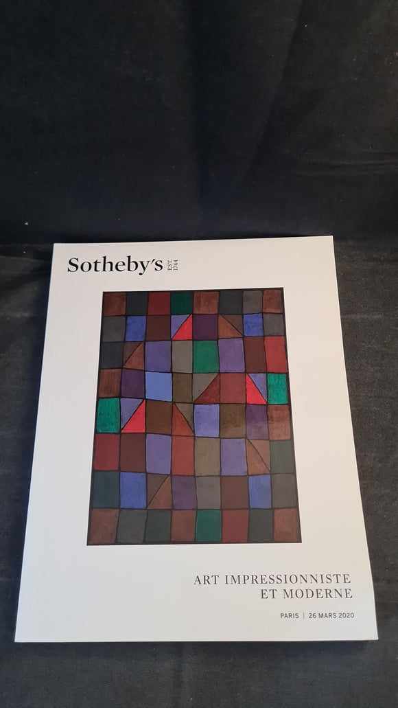 Sotheby's Auction 26 March 2020, Art, Impressionniste et Moderne, Paris