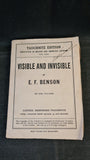 E F Benson - Visible and Invisible, Tauchnitz Edition, 1924