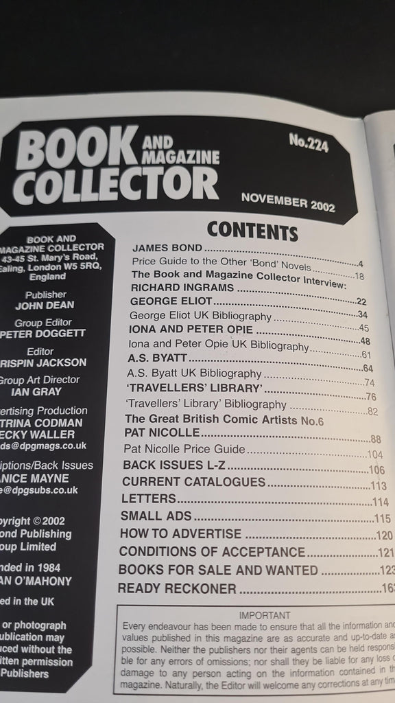 Book and Magazine Collector Number 224 November 2002 – Richard Dalby's ...