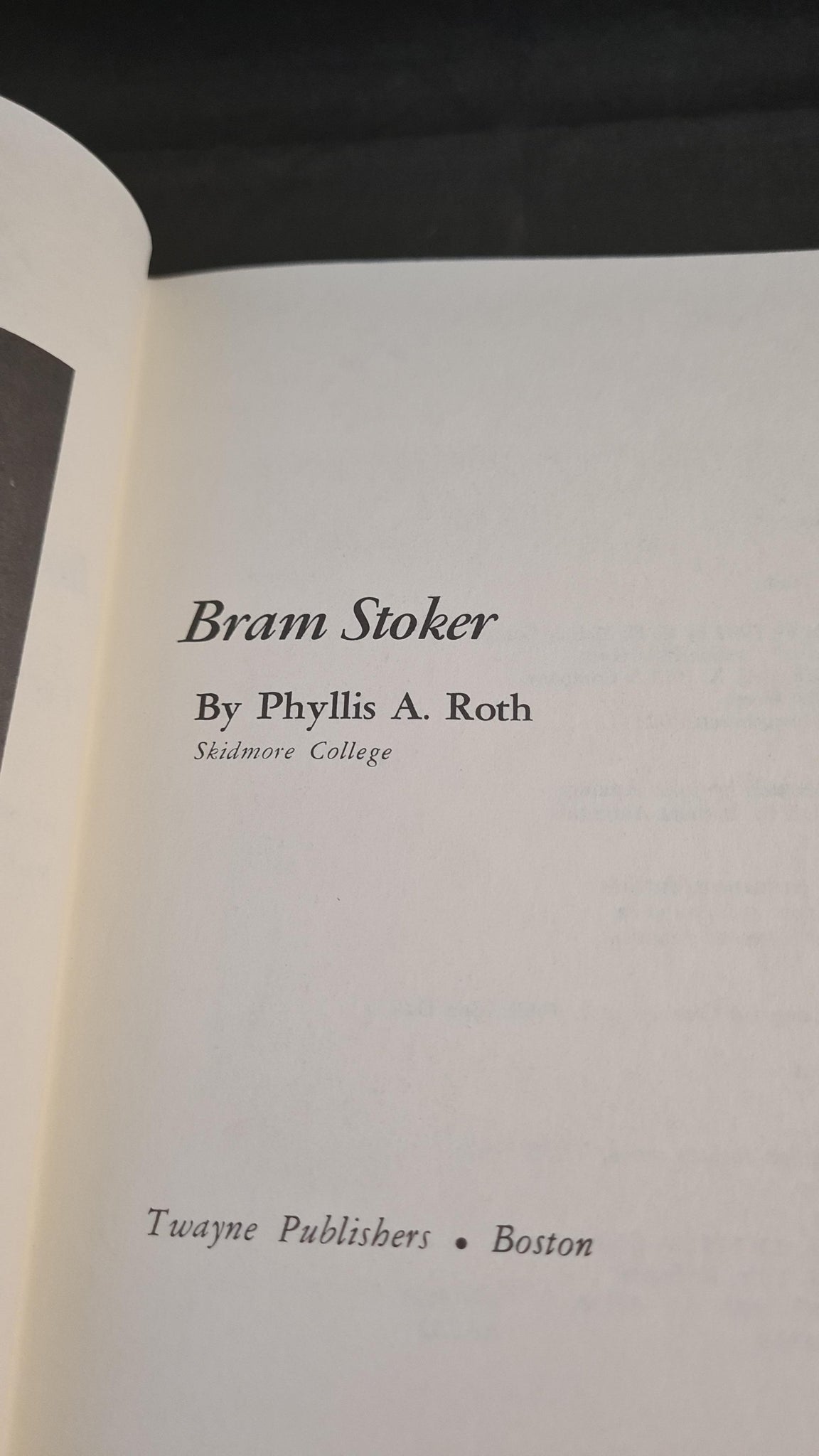 Phyllis A Roth - Bram Stoker, Twayne Publishers, 1982 – Richard Dalby's ...