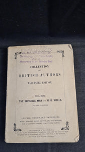 H G Wells - The Invisible Man, Tauchnitz Edition, 1898