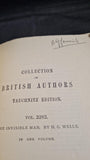 H G Wells - The Invisible Man, Tauchnitz Edition, 1898