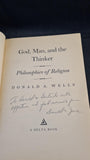 Donald A Wells - God, Man, and The Thinker, Delta Book, 1967, Inscribed, Signed, Paperbacks