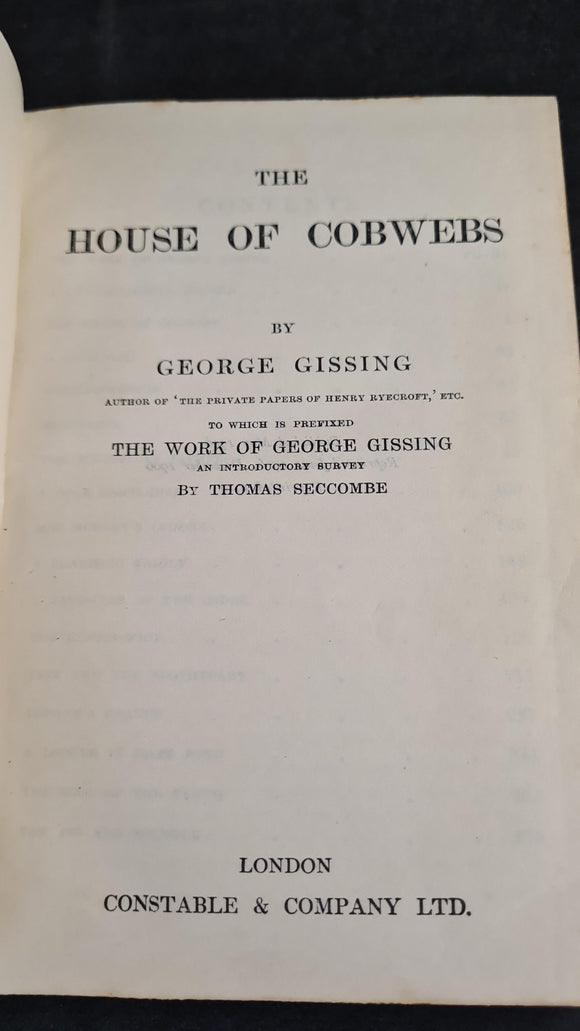 George Gissing - The House of Cobwebs, Constable, 1914