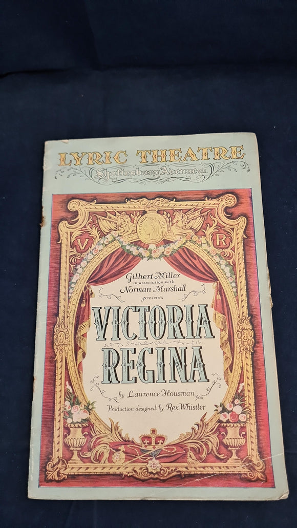 Laurence Housman - Victoria Regina, Lyric Theatre, Rex Whistler