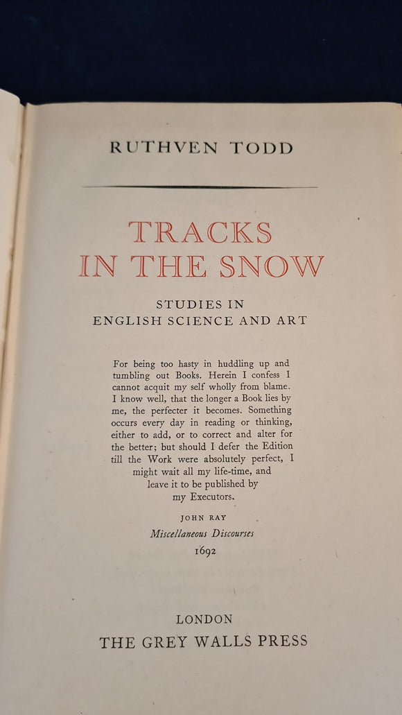 Ruthven Todd - Tracks In The Snow, Grey Walls Press, 1946, First Edition