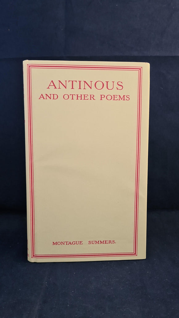 Montague Summers - Antinous and other Poems, Cecil Woolf, 1995, Signed x 2